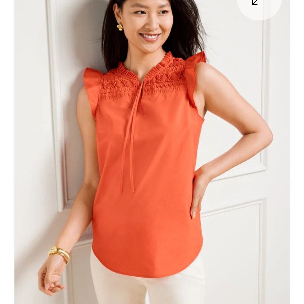 Pleated Poplin Shell NWT